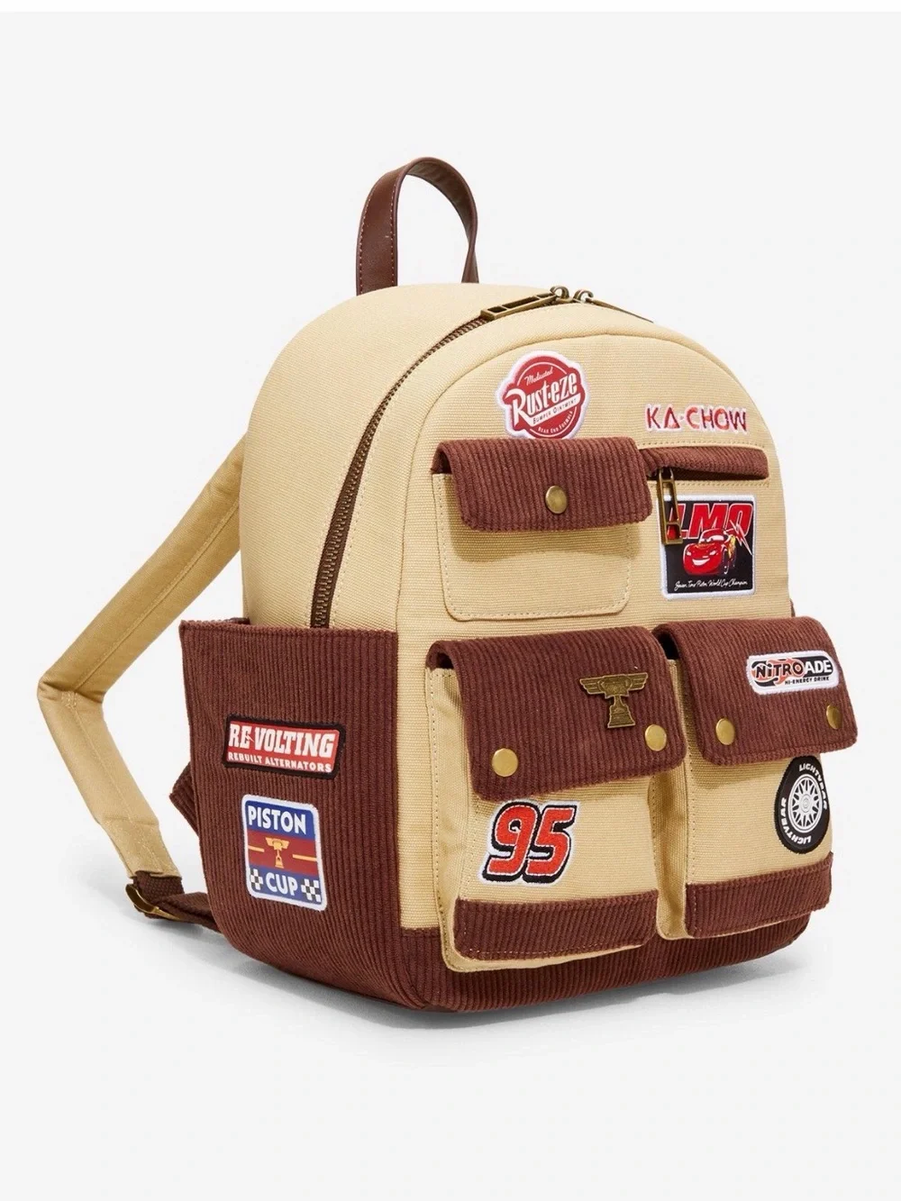 New Disney Pixar Cars Lightning McQueen Patches Mini Backpack